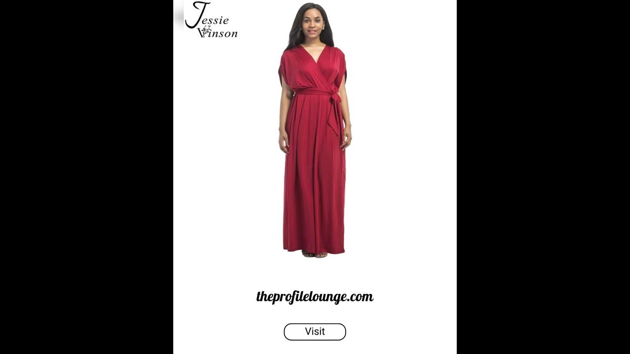 The Profile Lounge Jessie Vinson Casual Solid Color Maxi Evening Dress