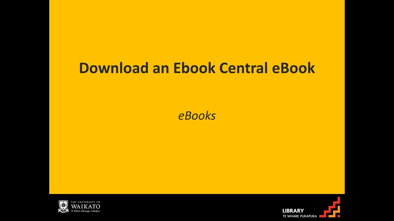Download an eBook Central ebook YouTube
