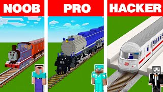 Minecraft NOOB vs PRO vs HACKER: TRAIN HOUSE BUILD CHALLENGE in Minecraft Animation screenshot 2