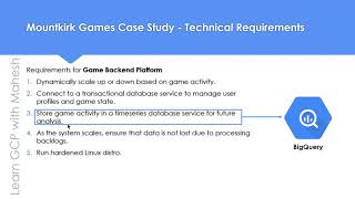 GCP Professional Cloud Architect "Mountkirk Games" Case Study Cheat Sheet - Part 3