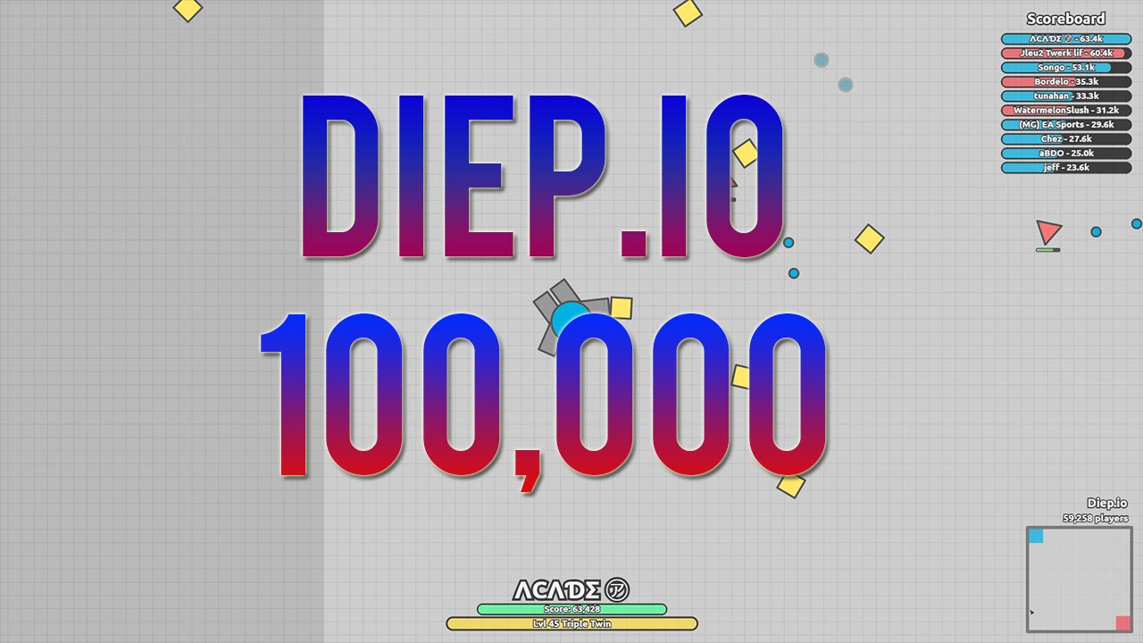 DIEP.IO - MY INSANE HIGHSCORE! 100,000 POINTS!