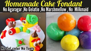 Homemade Fondant recipe No Gelatin No AgarAgar. Easy cake Fondant Recipe.How to make fondant at home