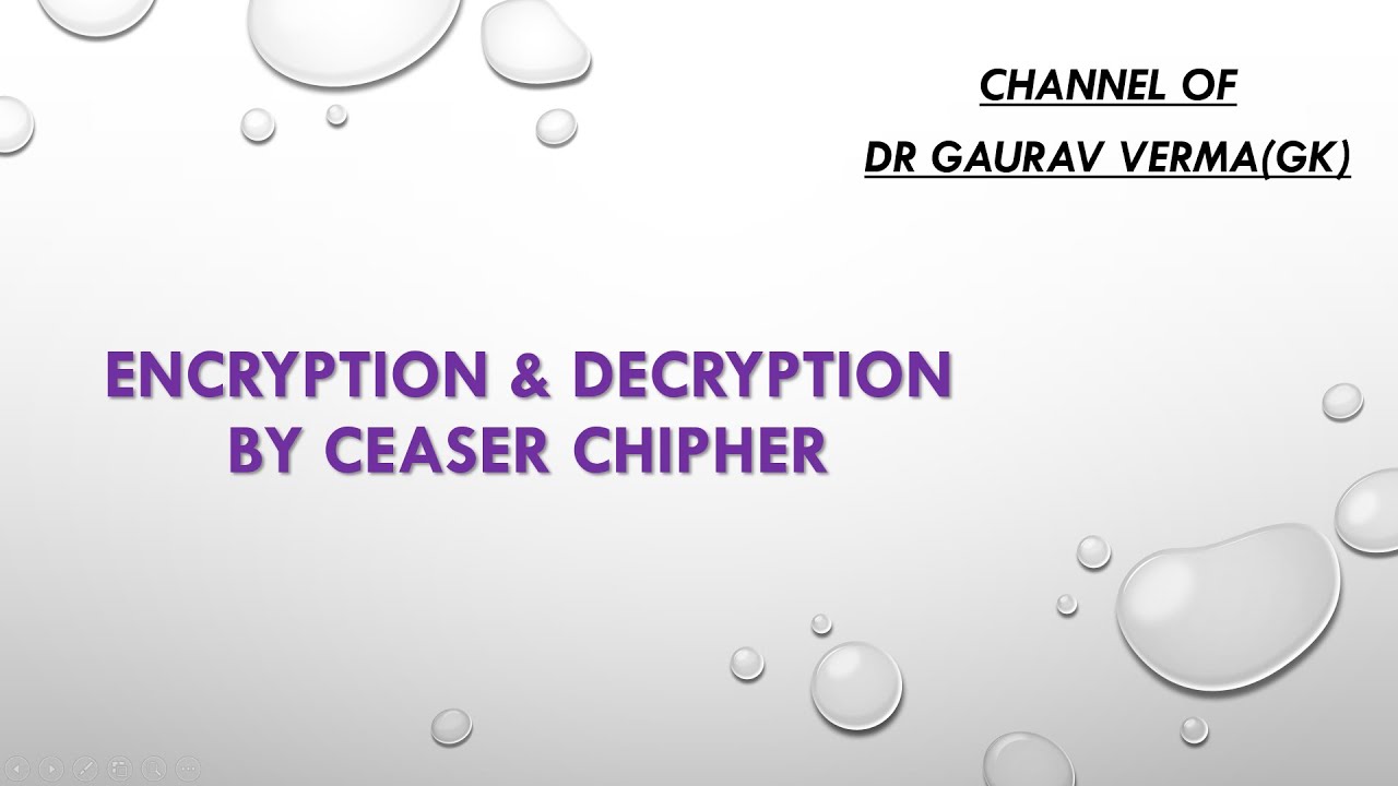 Encryption & Decryption || Ceaser Chipher - YouTube