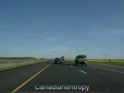 Penhold to Calgary - Queen Elizabeth II highway Southbound - time lapse