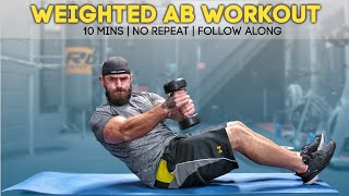 Dumbbell Ab Workout At Home (10 mins | follow along | no repeat)