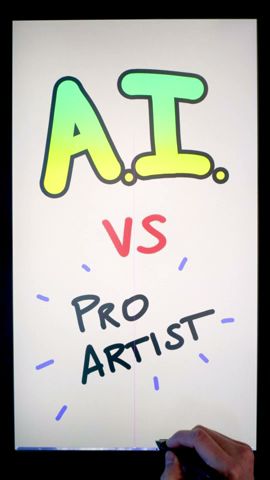 Pro Artist vs A.I. Art 🖌️🤖 (WHO WINS?!) #shorts