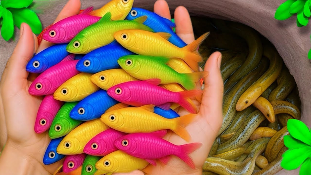 Great Catch Beautiful Aquarium Fish In Giant Colorful Eggs, Fantail Guppy, Baby Turtle, Carp,Discus🪿