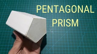 How to make pentagonal prism with mountboard or cardboard /geometrical shapes model making #4