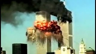 9.11 テロ　航空機突入しタワー崩壊  あー窓から人落下 !!