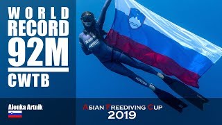 Alenka Artnik -92m CWT Bifin WORLD RECORD, Asian Freediving Cup 2019