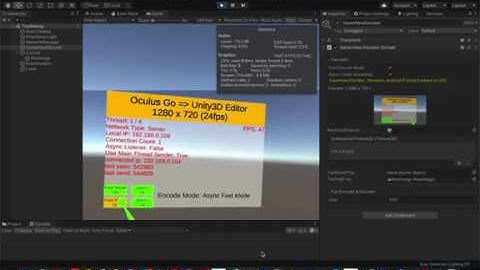[FMETP STREAM] OculusGO Performance Test (50+FPS), 720P Live Streaming to Unity3D Editor (ver1.310)