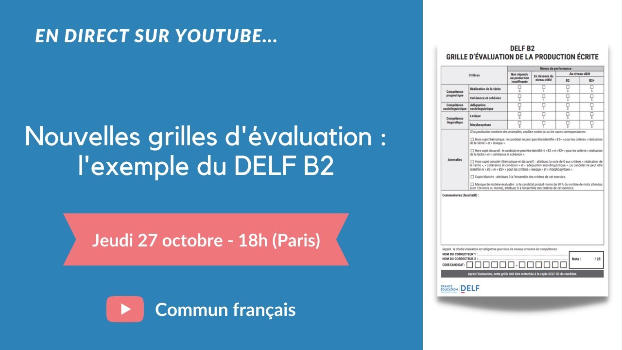 Nouvelles Grilles D valuation L exemple Du DELF B2 YouTube