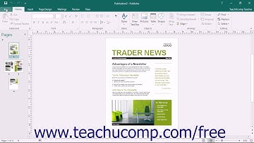 Publisher 2016 Tutorial The "File" Tab and Backstage View Microsoft Training