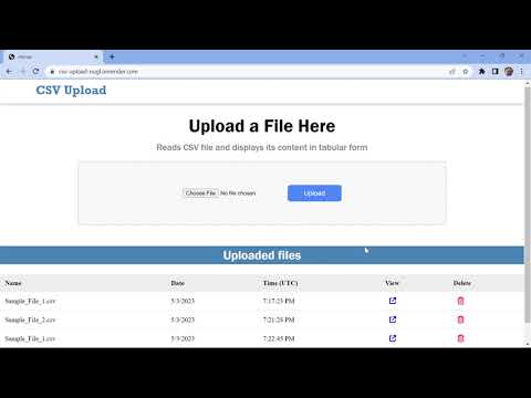 CSV Upload || Coding Ninjas || Backend Skill Test