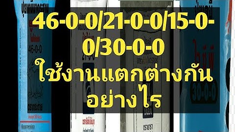 ป ยย เร ยส ตร26-0-0 ม ธาต อาหารอะไรบ าง