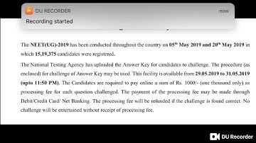 NEET Answer Key and Challenge