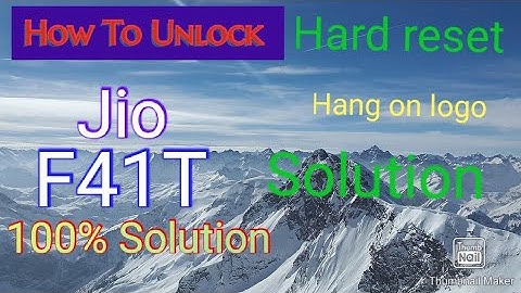 How To Unlock Jio F41T🔥 Jio F41t hard reset 🔥