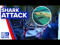 Wife rescues husband after shark attack in lake | 9 News Australia