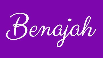 Learn how to Sign the Name Benajah Stylishly in Cursive Writing