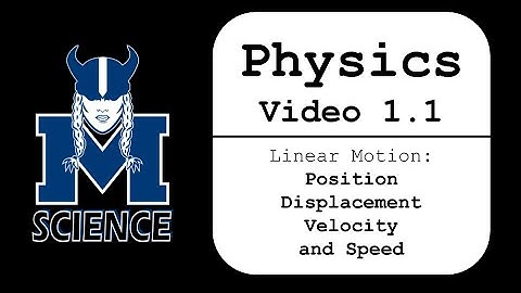 Physics Video 1.1: Linear Motion (Position, Displacement, Velocity and Speed)