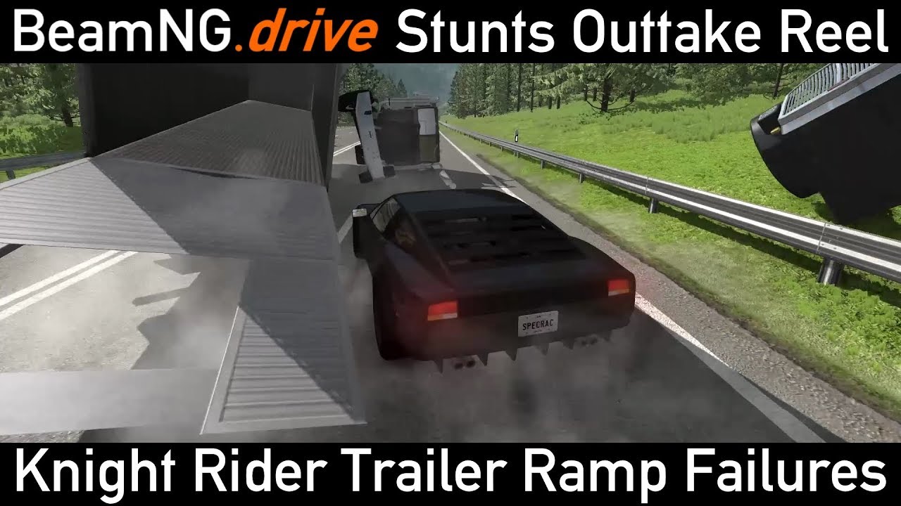 BeamNG Update 0.10 - Knight Rider Moving Trailer Ramp Crashes and ...
