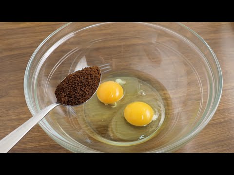 mix 2 eggs with coffee ! you'll be surprised ! in just 10 minutes! dessert with no oven, no flour!