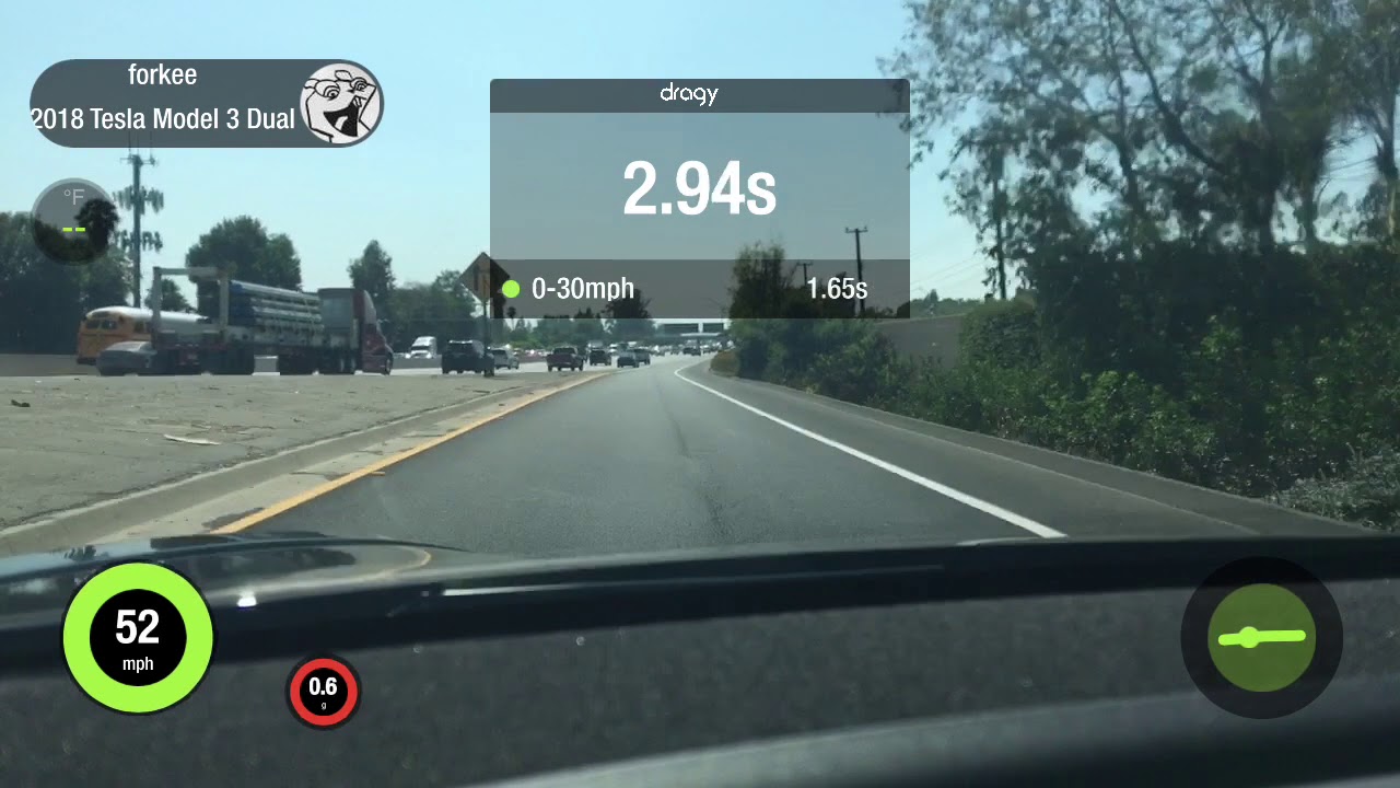 Tesla Model 3 Dual Motor Performance 0-60 in 3.64 on Dragy - YouTube