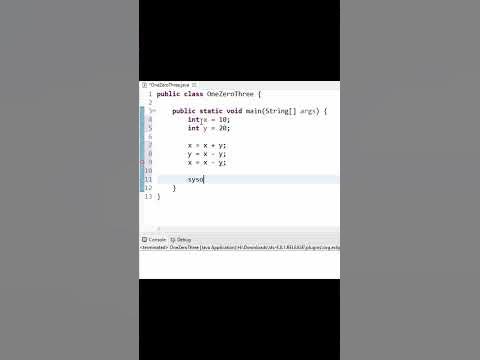 Swap 2 numbers in java without using the 3rd variable. - YouTube image.