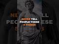A Stoic Never Reveals These 5 Things | Stoicism