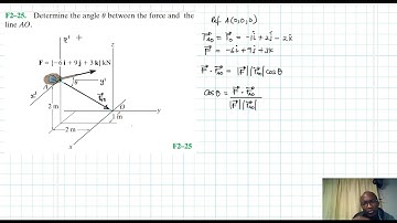 F2–25 Force Vector (Chapter 2: Hibbeler Statics) Benam Academy