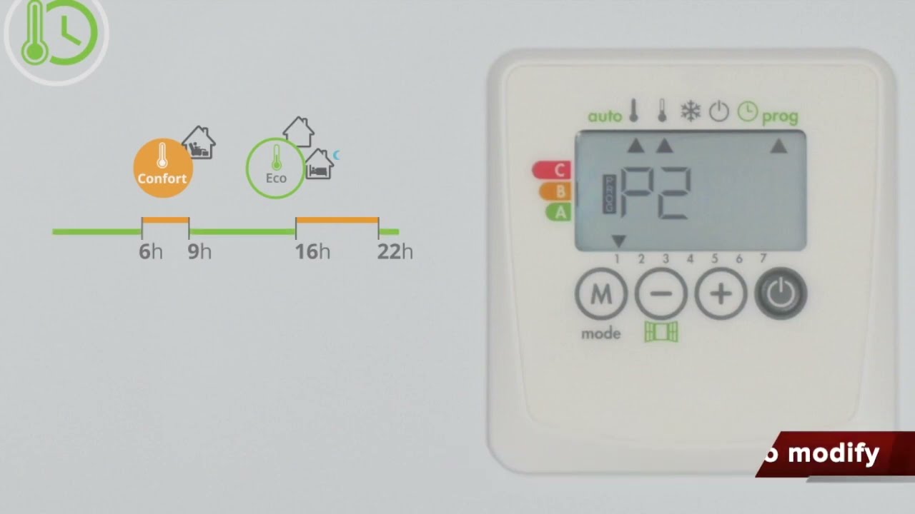 Tutorial Cali Sense Electric Radiators, thermostat programming, energy saving functions, Tutorial P1