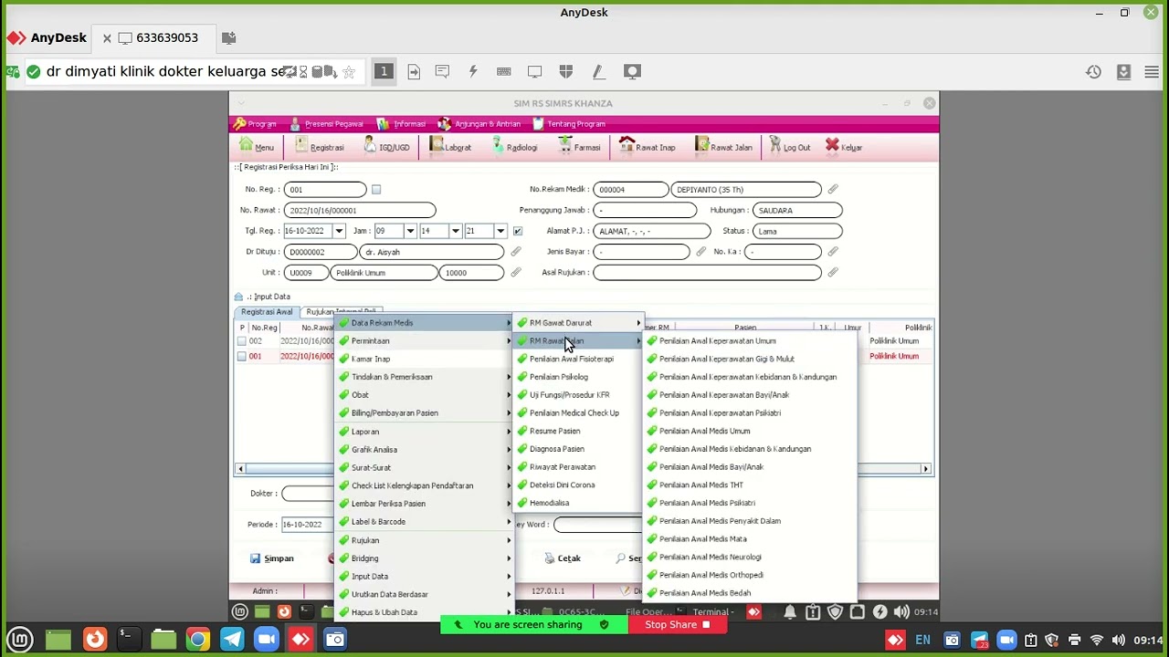 Zoom Pelatihan SIMKES Khanza Untuk Klinik