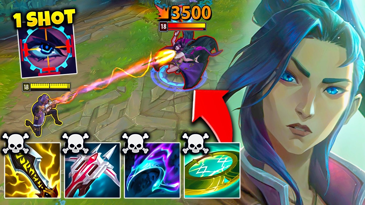 Mathematically correct Caitlyn one shots you with a single ability (PRESS R = INSTA KILL)