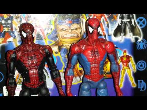 Hasbro vs ToyBiz McFarlane spiderman Hasbro reissue black red suit