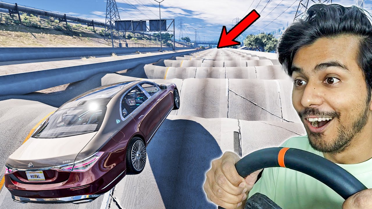 MERCEDES MAYBACH VS 100 REVERSE SPEEDBUMPS 😱- BeamNG | CAMMUS C12