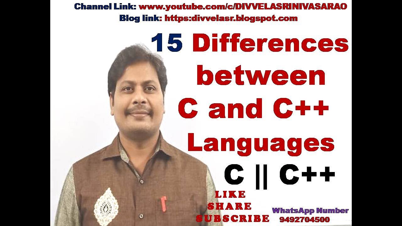 Difference between C and C++ || C vs C++ || difference between C and ...