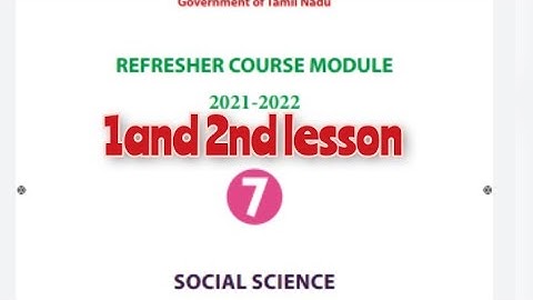 7th std refresher course module 2021-2022 English medium tn state board
