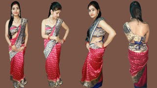Blouseless Saree Drapping How To Wear A Saree Without Blouse
