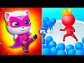 Talking Tom Hero Dush Gameplay vs Count Master Running 🎮 Game / Gameplay”Android,iOS