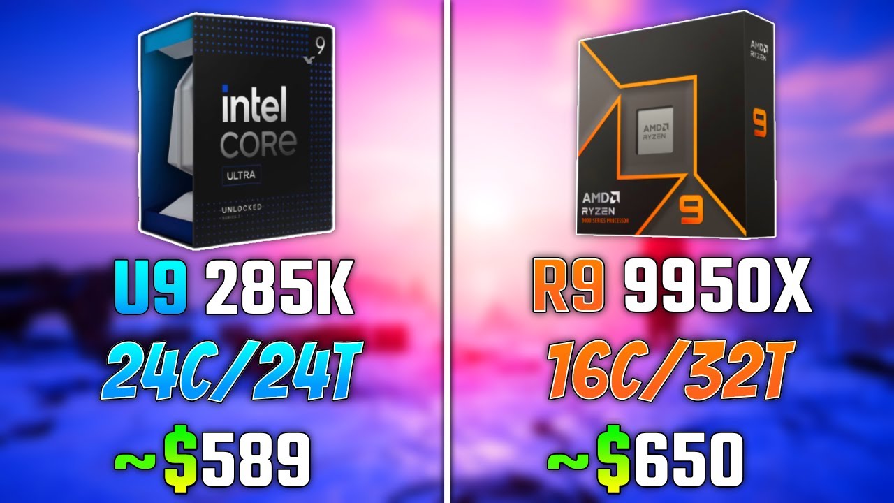 INTEL ULTRA 9 285K vs RYZEN 9 9950X | Test in 6 Games - YouTube