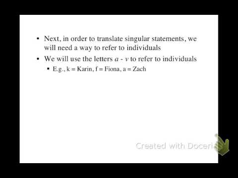 Translating singular statements in predicate logic
