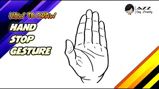 How To Draw Hand Stop Gesture Step By Step