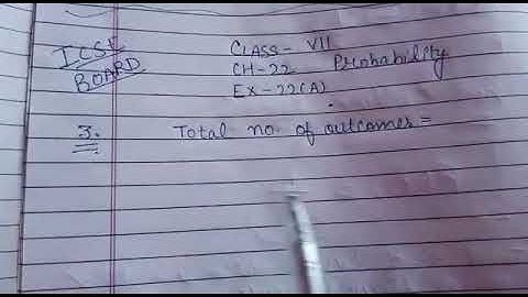 Q3 Ex-22A ch-22 Probability class VII Maths ICSE board by love with mathematics
