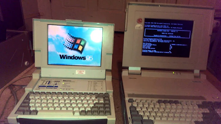 Bootup and shutdown battle: HP Internet Advisor vs Toshiba T6600C; Battle of the 486 laptops!