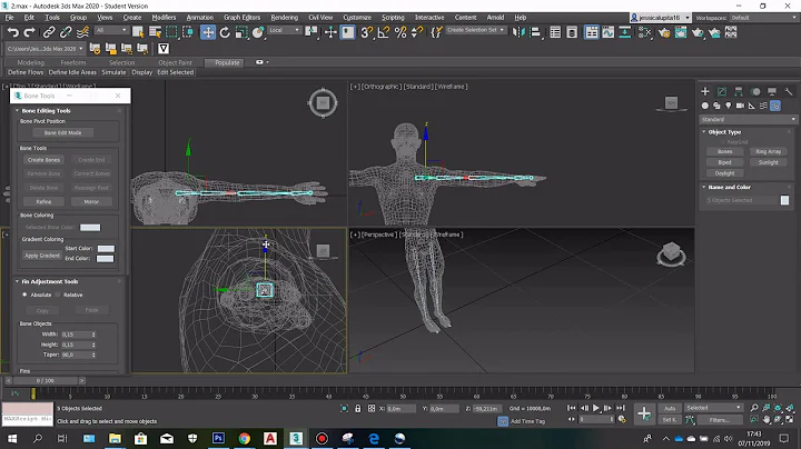 How to - Character Rigging in 3Ds MAX (SET BONES and SKIN MODIFIER)