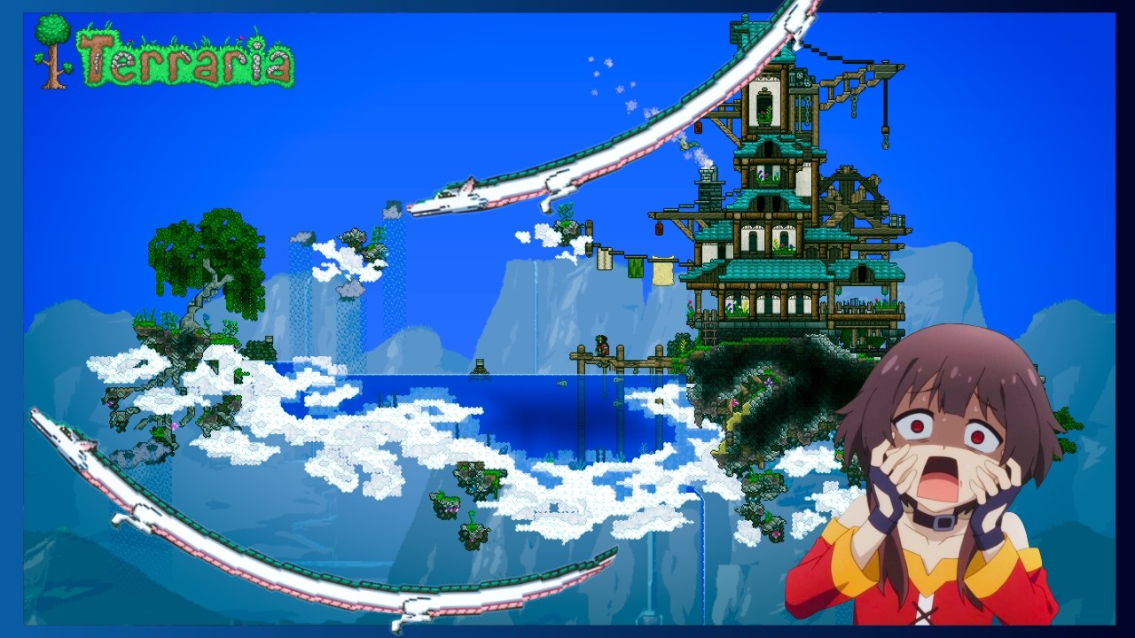 Megumin Terraria 🔴¿HAY ALGUIEN AHÍ ARRIBA? 🏝️ Explorando el CIELO de Terraria con ...