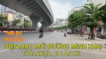 Tiến độ Đường vành đai 2 Hà Nội đoạn Đại La - Minh Khai đã tháo rào, trải nhựa vẽ vạch kẻ đường