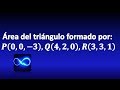 63. Área de un triángulo determinado por tres puntos, ejercicio resuelto | Cálculo vectorial