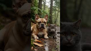 French Bulldog & British Shorthair Forest Trail Nap 🐾😴 Rainy Vibes ✨