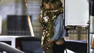 Stella Maxwell and Miley Cyrus Kissing 2015